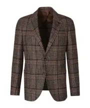 checked blazer IT50 caramel