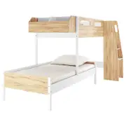 Kathy Bunk Bed with Shelf - White Natural