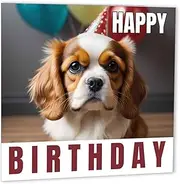 Cavalier King Charles Spaniel Birthday Card 147 x 147mm Happy Birthday Card