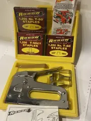 Vintage Arrow T-50MP Multi Purpose Staple Gun Kit In Original Case w/Staples NEW