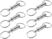 [LSHPG] 6 PCS Detachable Keychains Durable Key Ring, Quick Release Keyrings, Double-headed Detachable keyring Metal Pull Apart Keychain, Heavy Duty Dual Key Ring Lock Holder for Bag Purse Travel Home Office