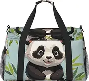 [STVYUKL] Panda Travel Duffel Bag Lightweight Waterproof Carry On Tote Bag Foldable Weekender Overnight Bags Sport Gym Bag For Women Men, Black, One Size