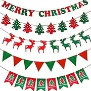 Christmas Felt Decoration Gift Tree Pendant Non-Woven Letter Pull Flag Banner ThestarChristmastreepullstheflag