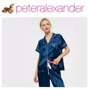 Peter Alexander Ladies PJ Pyjamas Satin Long Stripe (XL) New Season