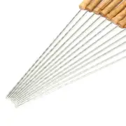 12 PCS Barbecue Skewers with Wood Handle Marshmallow Roasting Sticks Meat Hot...