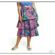 NWT Tabitha Brown for Target Women's Tropical Layered Midi Skirt. Size L
