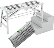 Work Platform Folding Scaffolding Equipment 15.7inch Width Multipurpose Work Platform Scaffold Tower Ladder Stool Work Bench (B 180×40cm)