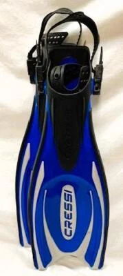 Cressi Men's Frog Plus Scuba Snorkel Fins Blue White Size M (9 -11) NEW