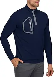 [Three Sixty Six] Men’s Dry Fit ¼ Zip Golf Pullover Jacket - Lightweight, Breathable & Stretch Fabric Sweater with Chest Pocket