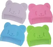 DECOMELODY 4pcs Baby Cradle Cap Brush Set for Newborns Silicone Scalp Scrubber Massage Brush