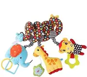 Baby Car Seat Toys Plush | Plush Baby Car Seat Stroller Crib Toys | Soft Lovely Mobile Rattle with Squeaker for Develop Babies' Senses and Cognitive Skills