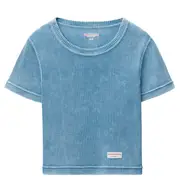 [Bodywear by Alexander Wang] Cropped Short-Sleeve Baby Tee In Ribbed Cotton
