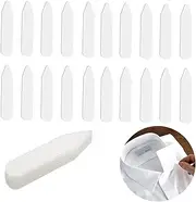 [YQkangzhu] 300pcs Plastic Collar Stays for Men Dress Shirts, Inserts, Tabs, Stiffeners - White Smooth Shirt Supports, Fixer, Bones