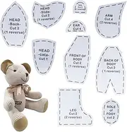 KASESSS 10 Inch Memory Bear Sewing Pattern Set, Teddy Bear Templates, Acrylic Ruler, DIY Craft Kit