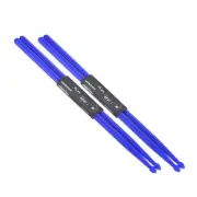 2 Pairs Nylon Drumstick 7A Plastic Anti Slip Handle Drum Stick Blue, 16"