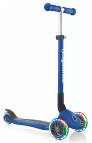 Globber Primo Foldable with Lights & Anodized T-Bar Navy Blue