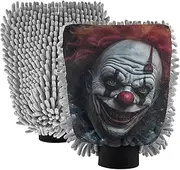XYMZR Scary Clown Nose Red Absorbent Microfiber Car Wash Mitt, Funny Cute Anime Scratch Free for Cars Cleaning, Home Cleaning Mitts, 2 Pack, 10.24” L x 7.09” W
