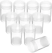 Parliky 10pcs Coin Storage Bucket Plastic Game Coin Collecting Container Clear Packing Tube Tube Container Mini Stationery Supplies Buckets Transparent