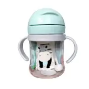 Kids Straw Bottle 250ml with Handle, Toddler Feeder Sippy Cup Water
