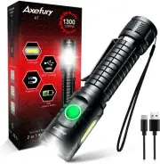 Rechargeable Flashlight Magnetic LED Flashlight High Powered 1300 Lumens Battery