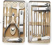 Healeved 1 Set Professional Cuticle Nippers Manicure Tool Kit for Men Women Khaki Precision Cuticle Cutter Trimmer for Home Salon Use Handles for Travel