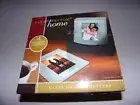 Sarah Peyton Home, Glass Photo Coasters, 4 Solid Glass Coasters With Wood Holder