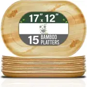 Disposable Palm Leaf Bamboo Tray and Oval Platter Disposable Charcuterie