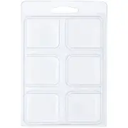 Clear Plastic Clamshell Container w/ 6 Compartments, 0.875" x 1.125" x 1"