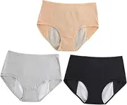 [SAFIGLE] Adorable Women's Briefs Leak Proof Underwear Breathable Comfortable Period Panties Women's Underwear 3 Sets