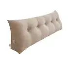 120cm Beige Triangular Wedge Bed Pillow Headboard Backrest Tatami Cushion