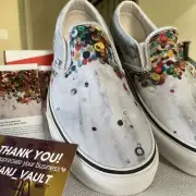 New Vans X MOCA Classic Slip On Women Sz 8 Breanna Young Flowers Mens 6.5