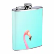 Flamingo Em1 Flask 8oz Stainless Steel Hip Drinking Whiskey