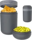 Snack Cup - Reusable Snack Container with Leak-Proof Design, Toppings -Dark Gray