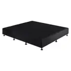 Palermo King Slatted Ensemble Bed Base - Midnight Black Linen Breathable Cover