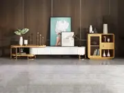 Bulgaria Extendable TV Stand with Golden Metal Base