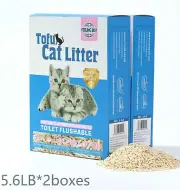 FEELING BEST Tofu Cat Litter 11.2LB(5.6lb×2bag) Clumping,99%dust-free,Flushably