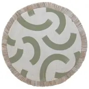 Round Placemat-Coastal Fringe-Muse Sage-40cm