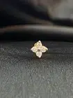 0.10 Cts Round Brilliant Cut Natural Diamonds Nose Stud Hallmark 18K Yellow Gold
