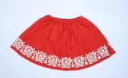 Dopple Bonpoint Flore Day Red Floral Embroidered Skirt Red Youth Girls 12Y