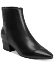 Marc Fisher Tammea Pointed Toe Women Sz 7 NEW Ankle Leather Boots Black Rtl $130