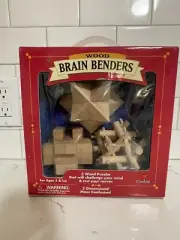 New In Box- Vintage 2003- Cardinal Wood Brain Benders 3-3D Puzzles Item
