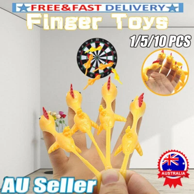 1~10X Sticky Flying Rubber Chicken Stretchy Catapult Turkey Finger Slingshot TVN
