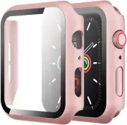 Case with Glass Screen Protector Compatible with Apple Watch Series 6/5/4/SE