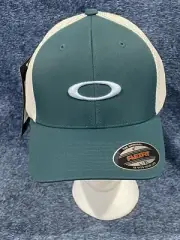 OAKLEY Ellipse Mesh Men's Flexfit Hat L/XL Cap Oil Blue White FOS900835-6LA NEW