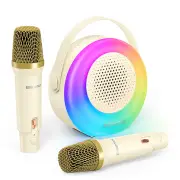 BlitzMax BM-K10 Kids Karaoke Machine Mini Portable bluetooth Speaker with 2 Wireless Microphones RGB Colorful Light Kara
