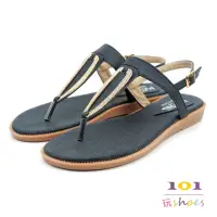 在飛比找momo購物網優惠-【101 玩Shoes】mit. 金屬T字夾腳平底美形涼鞋(