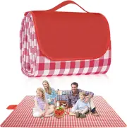 Extra Large Red Picnic Blanket Waterproof Sandproof Portable Outdoor Beach Mat