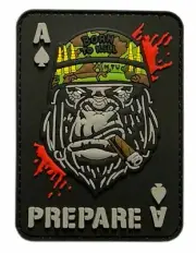Ape Victory Ace Spade Dead Card Prepare Patch (PVC Hook Fastener -AP5)