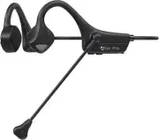 Bone Conduction Headphones with Mic, Bluetooth Headset Boom Black