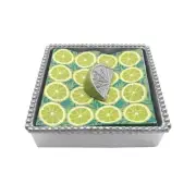 GREEN LIME WEDGE BEADED NAPKIN BOX SET | SILVER | BRILLANTE | GIFTS | NAPKIN ...